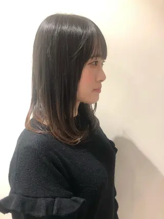 セミロング レイヤー/韓国/ボブ 縮毛矯正/畠中ケントのヘアスタイル