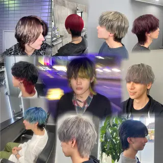 カラー ヘアアレンジ メンズ メンズウルフ🐺♡ ブリーチ♡ヘアメ🎀のヘアスタイル