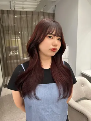 ロング 韓国ネイル🤍 イワサキ　リコ🍒のネイルデザイン