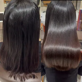 ロング パーマ 頭から整える美容師 松田のヘアスタイル