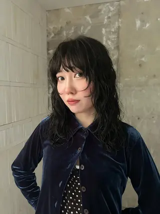 セミロング カラー パーマ [Eurica] muaのヘアスタイル