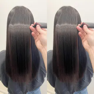 ロング 縮毛矯正/髪質改善 /レイヤー/韓国のヘアスタイル