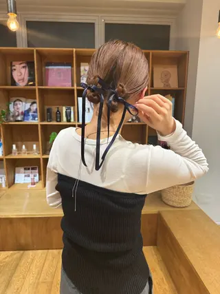 ミディアム ヘアアレンジ 【ヘアセット/美眉】 吉川玲のヘアスタイル