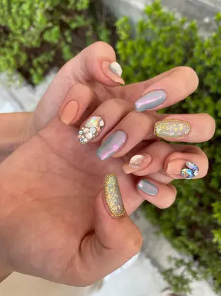 ロング カラー ヘアアレンジ キッズ ネイル マツエク・マツパ 福田 加奈のネイルデザイン