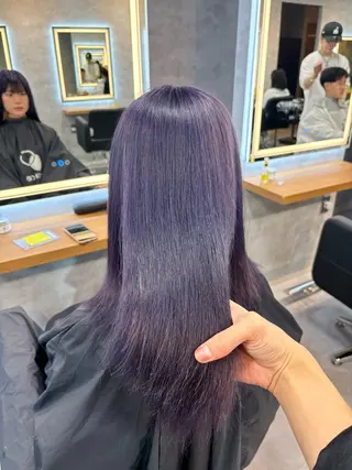 ロング カラー パーマ ヘアアレンジ 透明感ブリーチカラー 🌈TOMOHIROのヘアスタイル