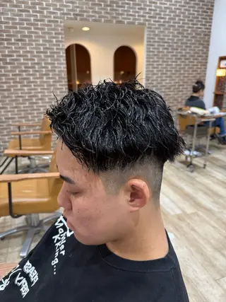 ショート パーマ メンズ peakshair所属・堀江/メンズパーマ 𝒀𝑼𝑻𝑶のヘアスタイル