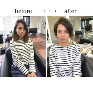 ショート カラー パーマ 成松 勇治のヘアスタイル