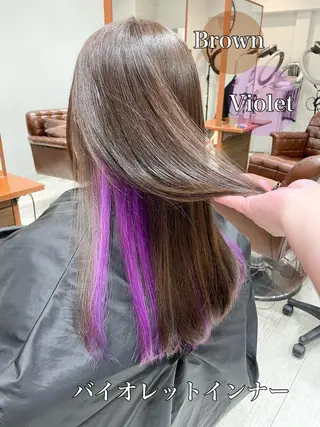 セミロング カラー ACROあべの店所属・艶カラー/インナー /グラデ/大西小百合のヘアスタイル