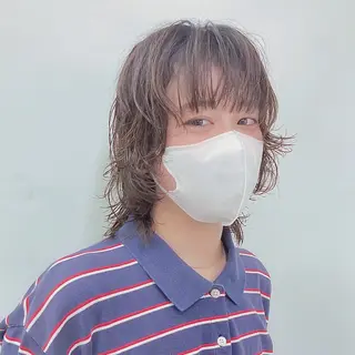 ショート カラー パーマ ヘアアレンジ ウルフレイヤー エクステ/kokiのヘアスタイル