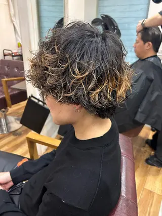 ショート パーマ メンズ CECIL hair なんば店所属・メンズパーマ 艶髪☆店長☆有馬のヘアスタイル