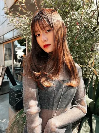 カラー セミロング 【韓国ヘア】 人気No.1/ユウキのヘアスタイル