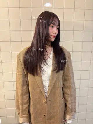 ロング カラー 韓国ボブ＆顔まわり レイヤー♡TOMOEのヘアスタイル