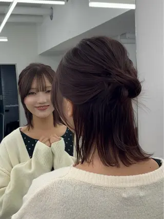 ミディアム ヘアアレンジ レイヤーカット顔周り /アレンジ伊藤彪真のヘアスタイル