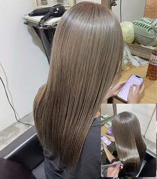 ミディアム 艶カラー/ハイトーン Anjuのヘアスタイル