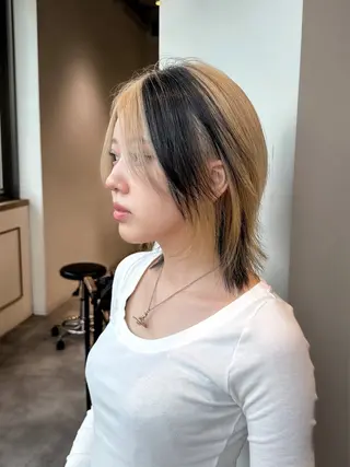 ショート カラー 大阪ウルフカット ハッシュカットのヘアスタイル