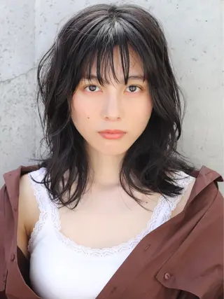 ミディアム カラー パーマ ANDREY 表参道 ショート×髪質改善のヘアスタイル