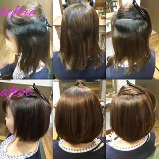 ミディアム パーマ ブリーチ縮毛矯正/ デサキ ショウヘイのヘアスタイル