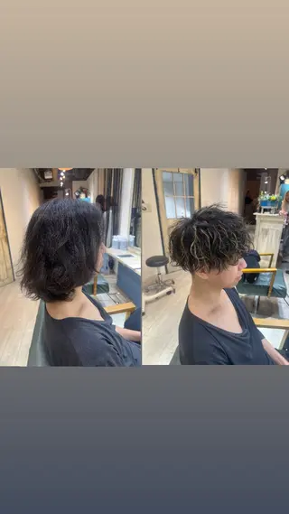 ショート カラー パーマ メンズ たけかわ みずきのヘアスタイル