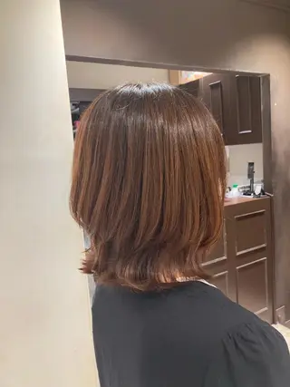 ミディアム 曲がる縮毛矯正 LIBER 　岩名のヘアスタイル