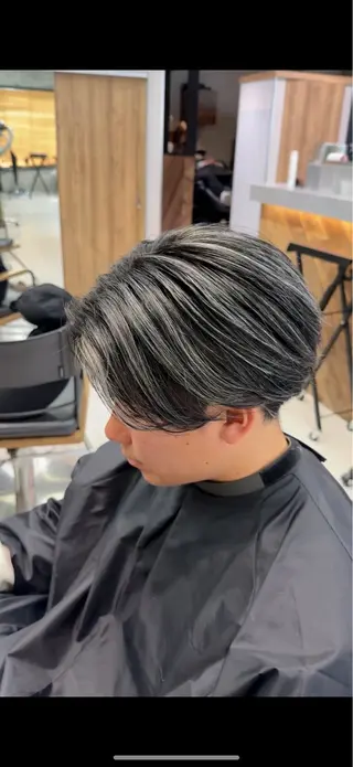 ショート カラー メンズ 町田MENS外国人風 ハイライト🔥TOMのヘアスタイル