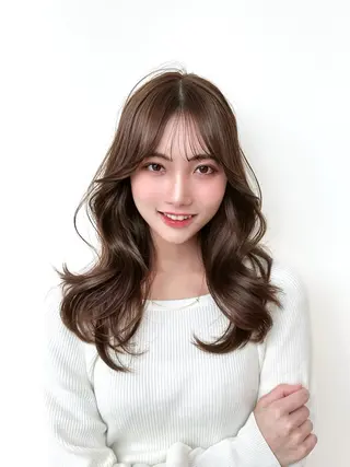 セミロング カラー 🇰🇷韓国風くびれ ヘア🇰🇷中村優大のヘアスタイル