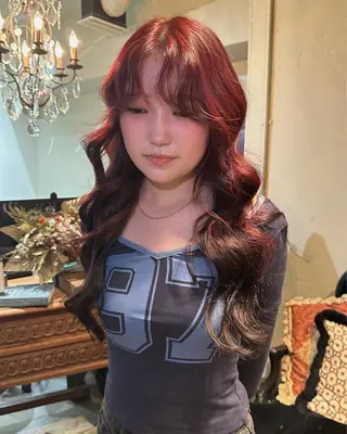 ロング カラー もりやま りりかのヘアスタイル