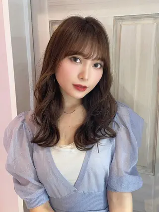 セミロング 新宿/韓国レイヤー 髪質改善カラー/角所のヘアスタイル