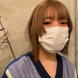 ミディアム カラー ウツワ所属・高円寺/loca/ 田中南帆のヘアスタイル