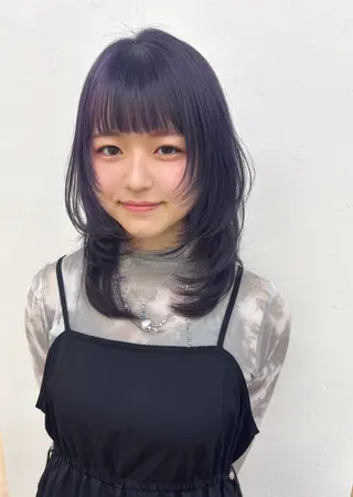 ミディアム カラー レイヤーカット ♥kanaのヘアスタイル