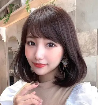 ミディアム 栄ハイトーン/ 透明感/中園薪のヘアスタイル