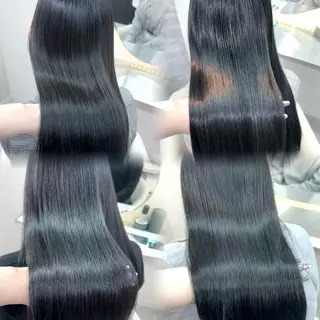 ロング カラー ヘアアレンジ 🖤kana/艶髪/ 韓国風暗髪カラー🖤のヘアスタイル