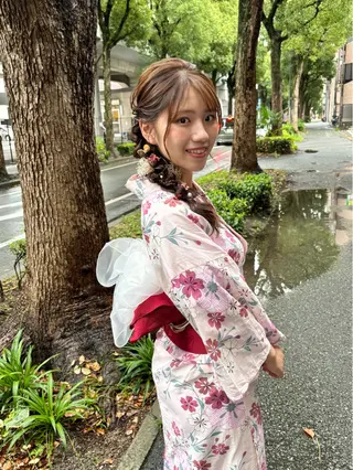 ロング ヘアアレンジ bright所属・miku ヘアセット/着付けのヘアスタイル