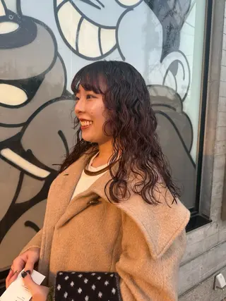 セミロング デジタルパーマ ウェーブパーマ/神野のヘアスタイル