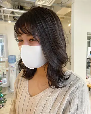 ミディアム パーマ美容師 hanaのヘアスタイル