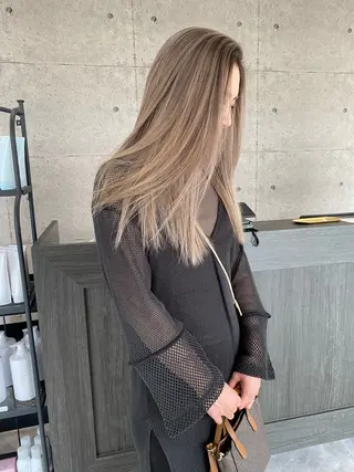 ロング カラー ヘアアレンジ SUZU/岡山/矯正 ブリーチ/レイヤーのヘアスタイル