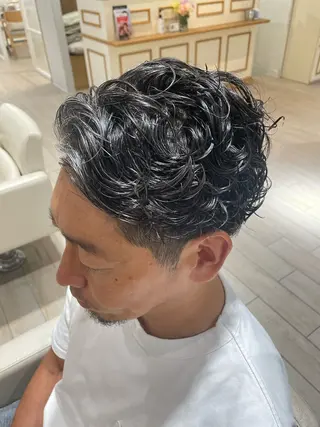 パーマ メンズ ブリーチデザインカラ ー/メンズ◎mariのヘアスタイル