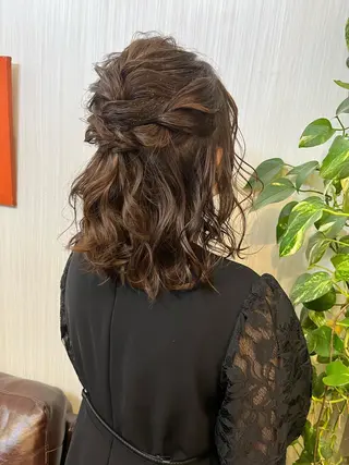 ミディアム ヘアアレンジ きむえり/髪質改善 /セット/カラーのヘアスタイル