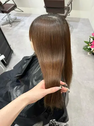 ロング 韓国風✨髪質改善✨ 縮毛矯正✨松浦知奈美のヘアスタイル