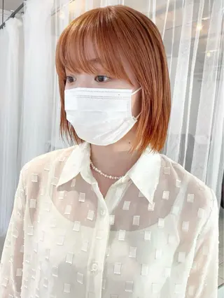 ミディアム ボブ/ハイトーン 🍄Kurumi🍄のヘアスタイル