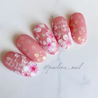 ネイル Beauty salon Ryu・ange所属・PEARL ROSE パールローズのネイルデザイン