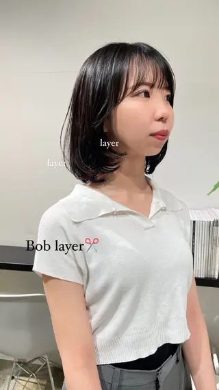 ミディアム yearn所属・naho✂︎bob/ layerのヘアスタイル