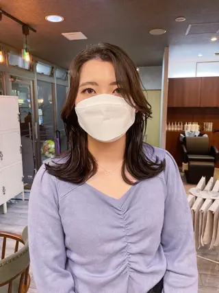 ミディアム カラー 高橋 みく/ minim 暖色のヘアスタイル