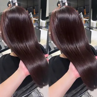 セミロング カラー パーマ ヘアアレンジ 透明感/オリーブ/ グレージュ/YUKAのヘアスタイル