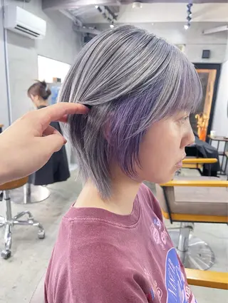 ミディアム カラー AiM 大名　似合わせカットのヘアスタイル
