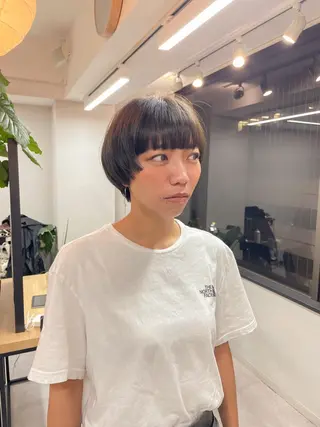 ショート レイヤーパーマ＊ 顔まわり似合わせのヘアスタイル