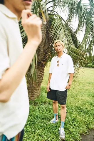 ショート カラー パーマ メンズ スキンフェード/パー マ/須田陸斗のヘアスタイル