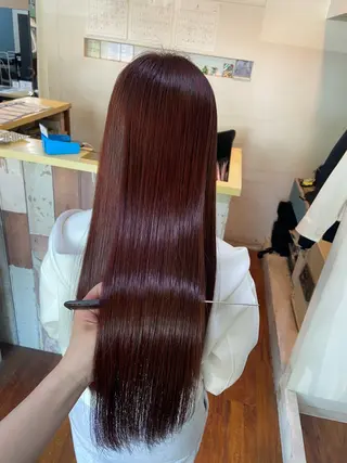 ロング 髪質改善/ストレート /透明感/西川奈穂のヘアスタイル