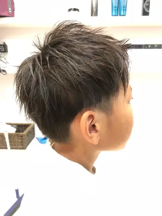 メンズ キッズ 髪質改善× ハイライト溝江のヘアスタイル