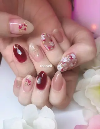 ミディアム ネイル 長さ出し専門 nynaのネイルデザイン