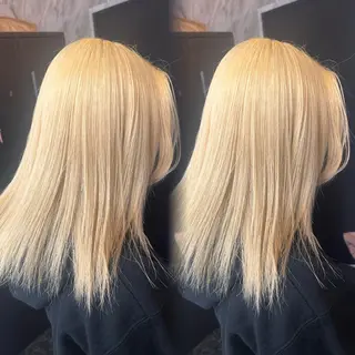 セミロング カラー ainya/心斎橋 /ハイトーンのヘアスタイル